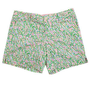 Lilly Pulitzer Shorts Womens Size 10 Pink Green Grace Guiding Light Print